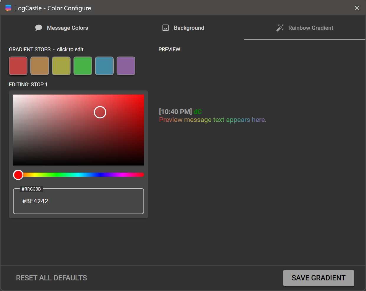 Change rainbow gradient colors